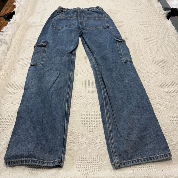 Fashion Nova Wide Leg Cargo Denim Jeans (3) - Picture 4 of 8